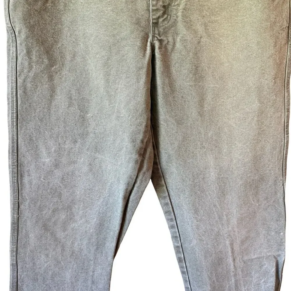 Orvis Vintage Duck Canvas Thick Green Pants Hiking Camping Workwear Mens 36 x 31